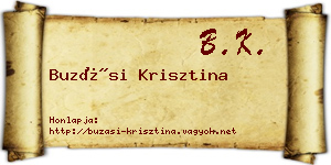 Buzási Krisztina névjegykártya