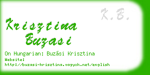 krisztina buzasi business card